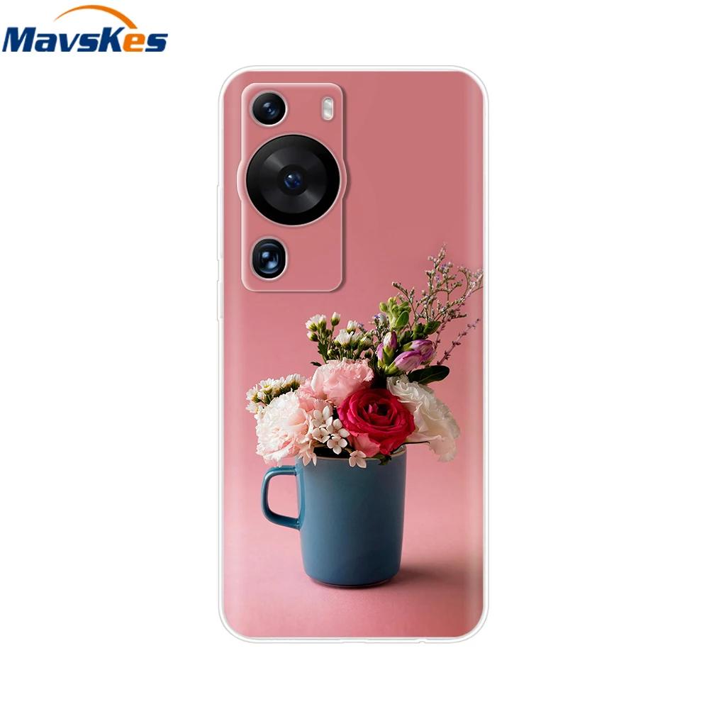 Чехол для Huawei P60 Pro Милое Сердце Мультяшный Расписной Силиконовый Прозрачный ТПУ Задняя Крышка Для Huawei P 60 P60 2023 P60Pro Чехлы для Телефона