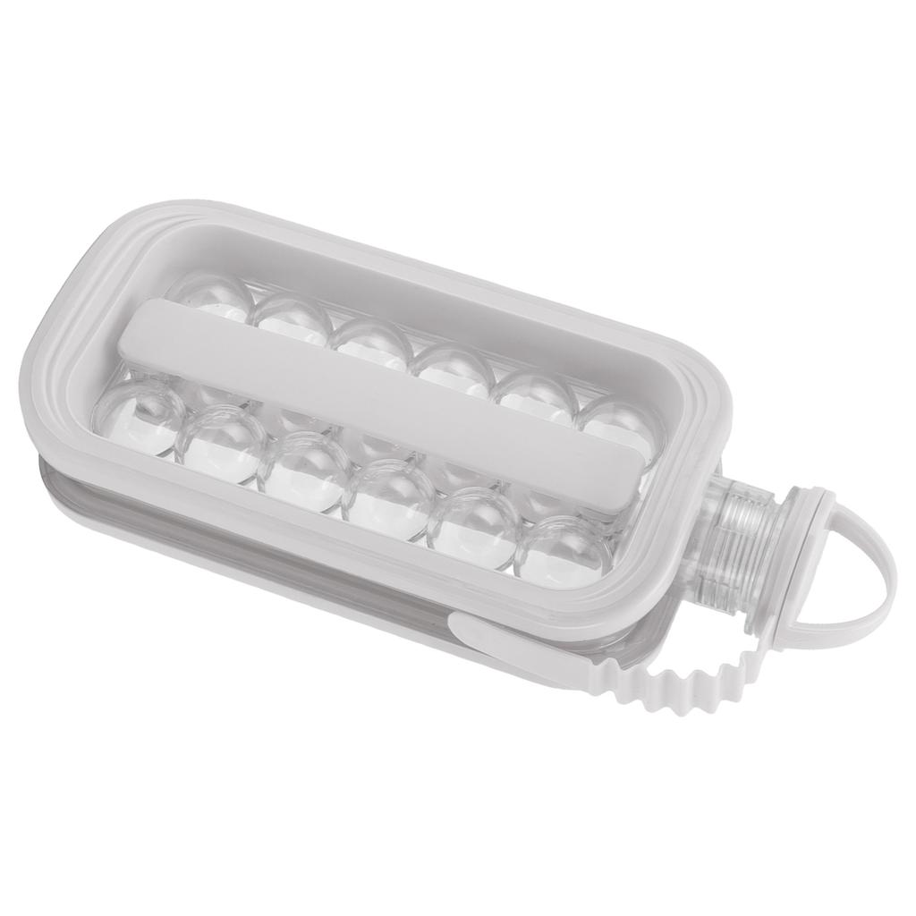 Foldable Ice Ball Maker Kettle Portable Silicone Plastic Ice Making Bottle Mold for Home Use Grey