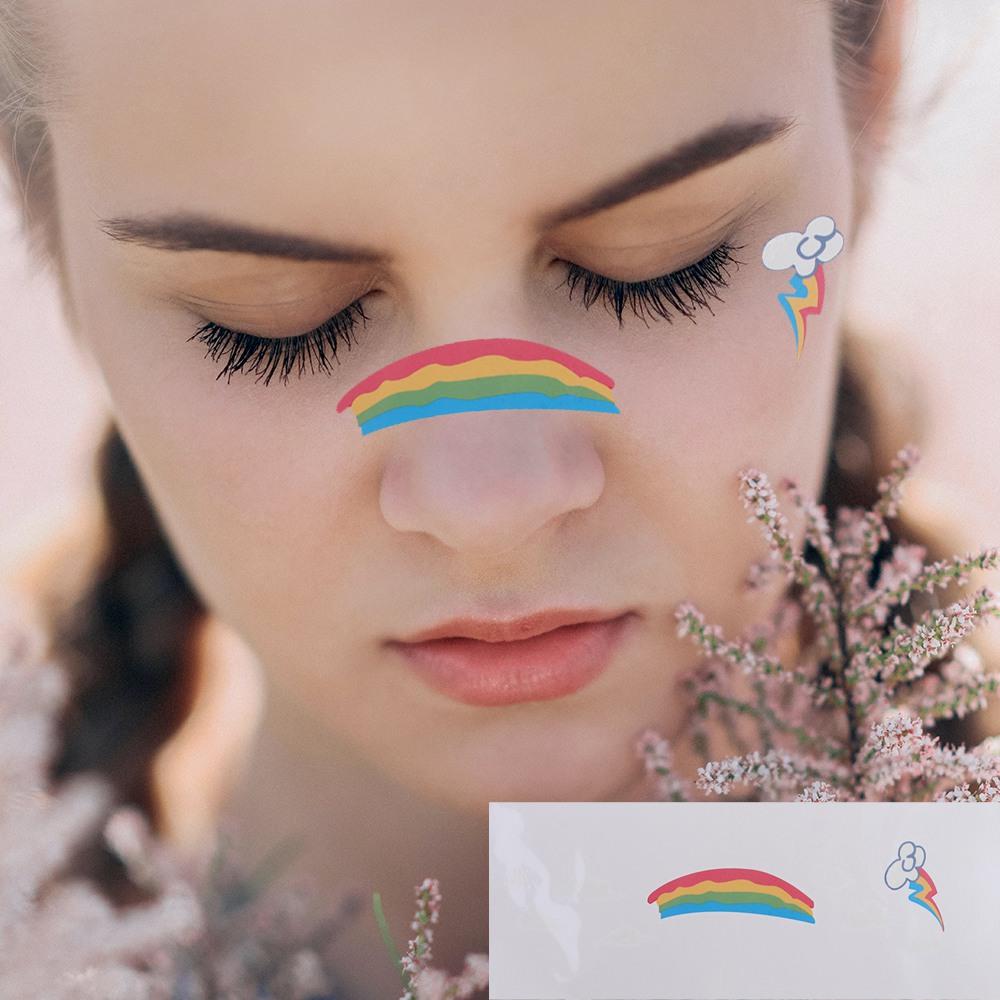 Sweatproof Decorative Stickers Disposable Blush Face Patch Sweet Temporary Tattoo Sticker Make Up