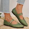 Spring Summer Fashionable Pointed Toe Shallow Mouth Breathable and Comfortable Flat Women's Shoes Solid Color Elegant Loafers