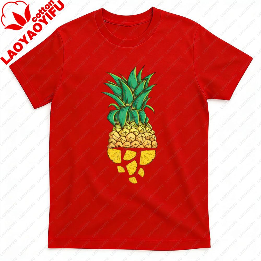 Футболка с принтом Fruit Club Одежда Футболка для любителей ананасов Мужские Топы Трендовые Y2K Оверсайз Топы