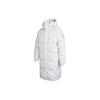Solid Color Logo Print Pattern Concealed Zipper Hooded Mid-Length Down Jacket Unisex Jacket White HN2128