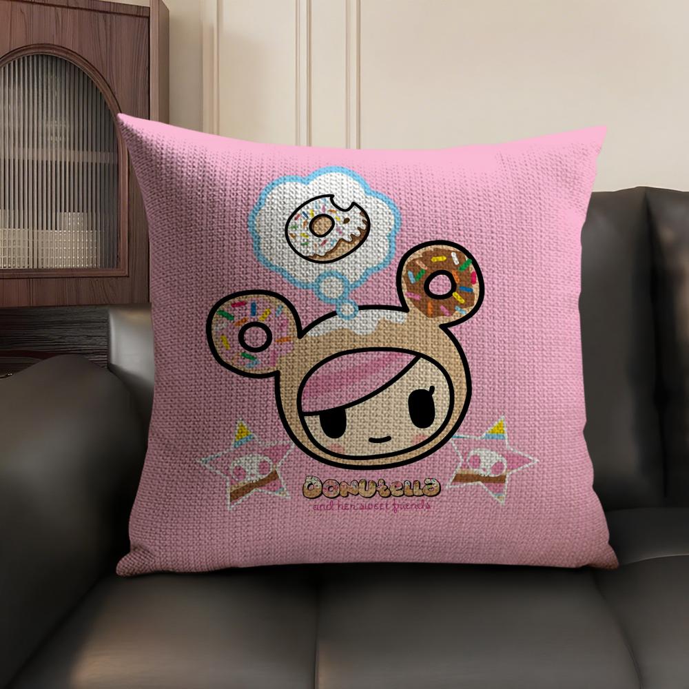 Japan Tokidoki Creative Pillow Case Natural Linen Organic Fabric Double-Sided Printing Sofa Home Decor Gift Cushion Cover