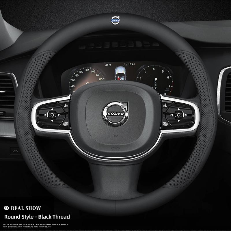 Leather Car Steering Wheel Cover Anti-slip Accessories For Volvo EX30 XC60 XC40 V60 V40 XC90 XC70 V50 S60 V70 S90 Olestar AWD
