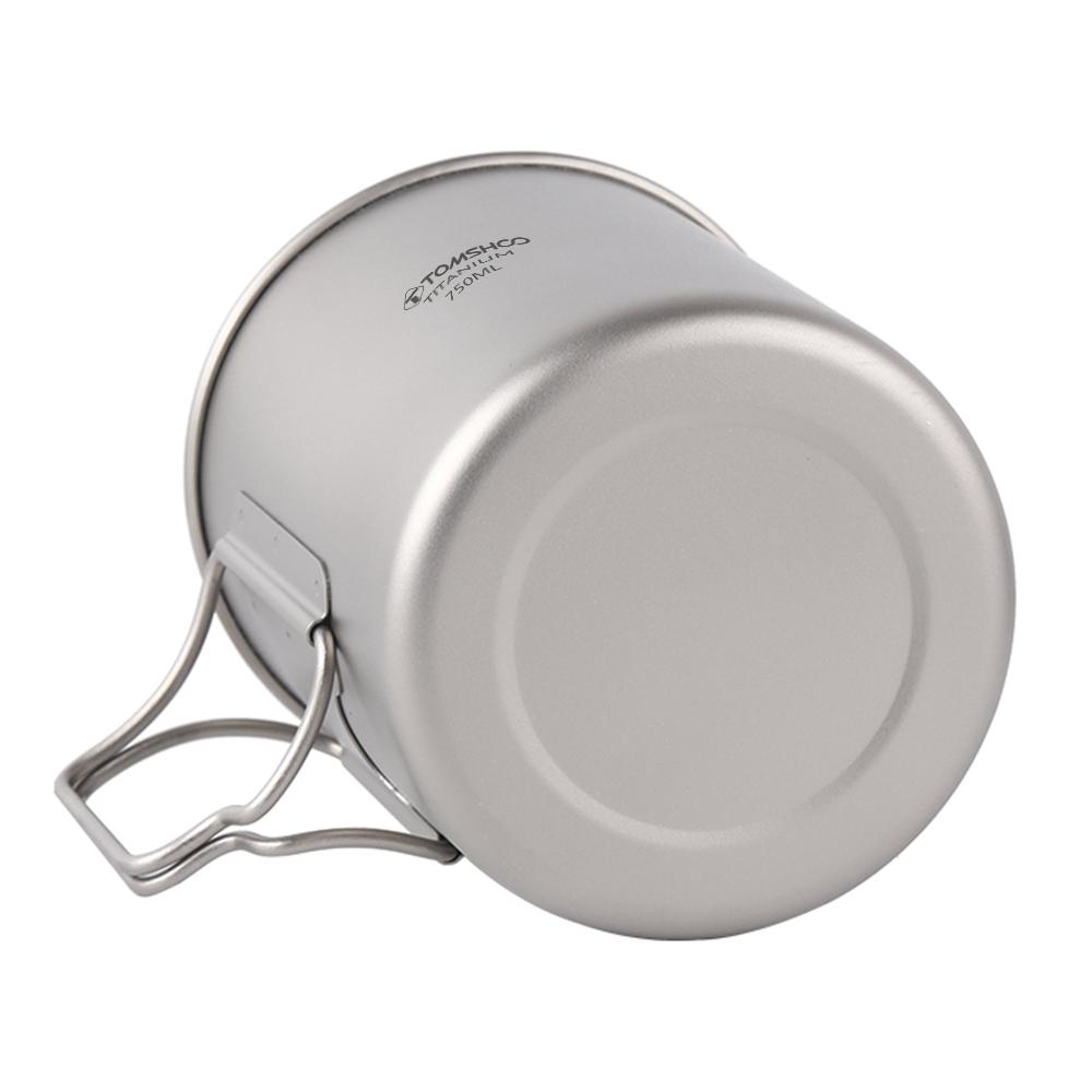 TOMSHOO Титановая чашка для воды 750 мл Сверхлегкая портативная кофейная кружка Чайная чашка с крышкой и складная