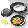 Jiuyue Mei Black Melamine Round Hot Pot & BBQ Serving Plate