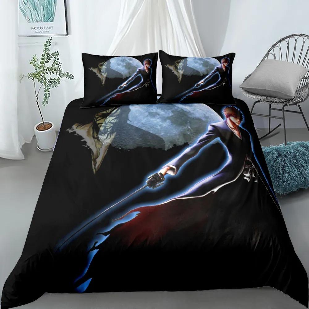 2025 Anime bleach Children Bedding Set King Queen Double Full Twin Single Size Bed Linen Set