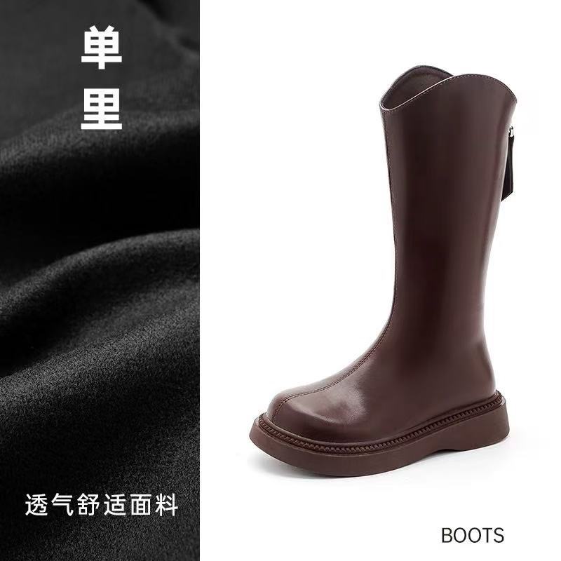 Детские сапоги для девочек, сапоги Martin, новые сапоги для малышек, модель «принцесса», высокие кожаные сапоги, подиумная модель.