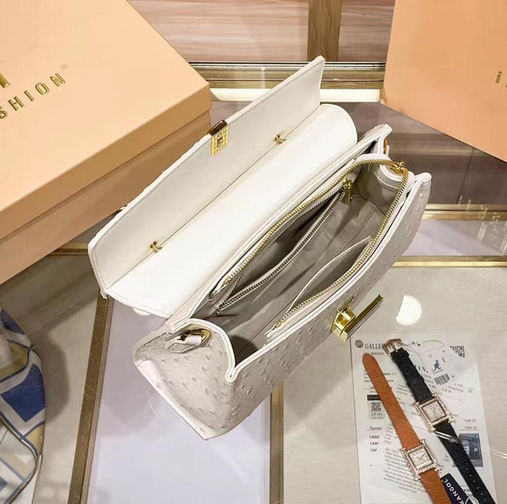 2025 Spring Fashion Women's Ostrich Pattern Crossbody and Shoulder Handbag