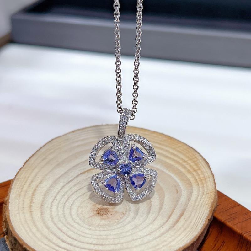 Sace Gems Ожерелья-подвески из стерлингового серебра 925 пробы 4 мм с натуральным танзанитом для женщин, два способа ношения, ювелирные украшения на день рождения