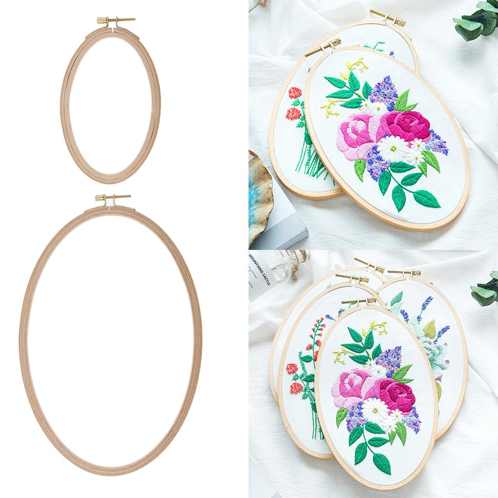 Multipurpose Embroidery Hoop Art Wooden Oval Frame for Sewing Accessories and Cross Stitch Needle Craft