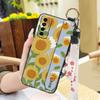 Durable Ring Phone Case For Tecno Camon17P Phone Holder Silicone Waterproof Dirt-resistant Flower Oil Painting Lanyard