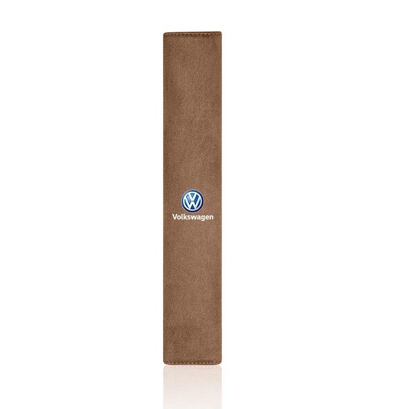 1Pcs Car Leather Seat Belt Cover Shoulder Protection Pad For Volkswagen VW Scirocco Golf Amarok T5 Phaeton Teramont ID3 GTI