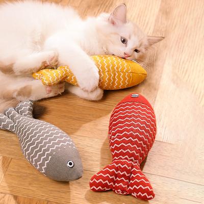 1шт забавная игрушка-рыба из мешковины для кошек с кошачьей мятой, грызущая рыбу внутри игрушечной комнаты