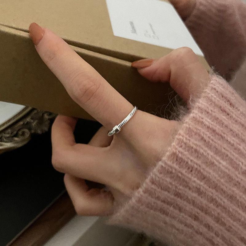 925 Silver-Plated Irregular Plain Ring for Women - Korean Simple & Trendy Design, Non-Fading