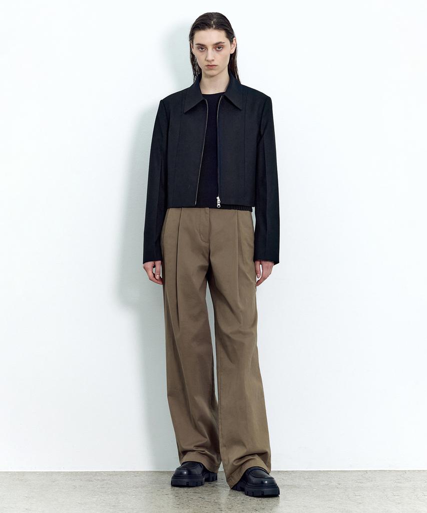 INSILENCE WOMEN Wide Chino Pants Olive Beige