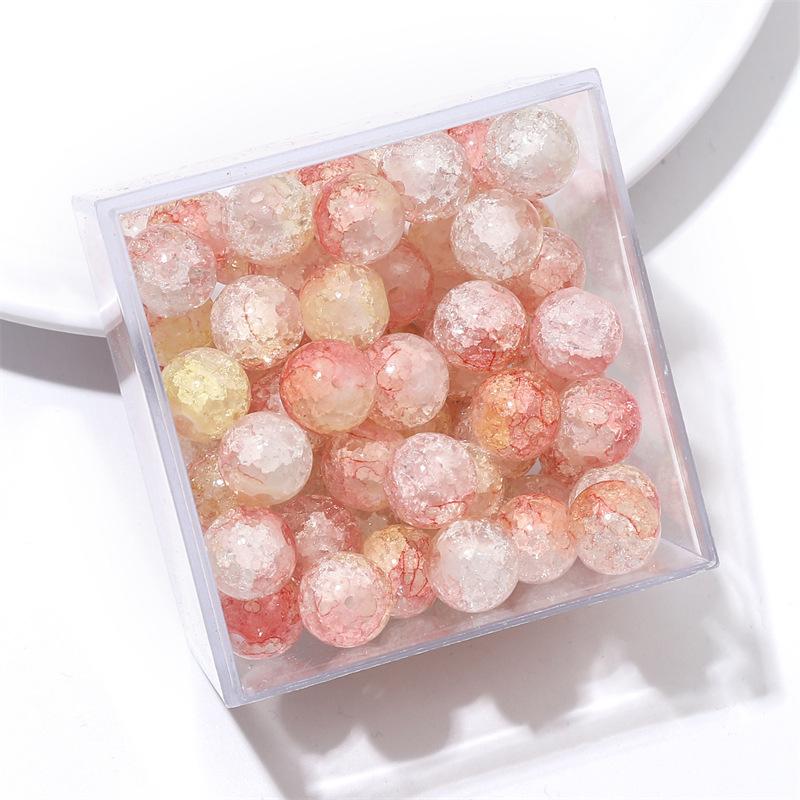 10 мм стеклянные бусины-попки Halo Inside Broken Round Бусины из глазури Ретро-бисер ручной работы Diy Ice Crack Jewelry Бусины-попки для изготовления ювелирных изделий