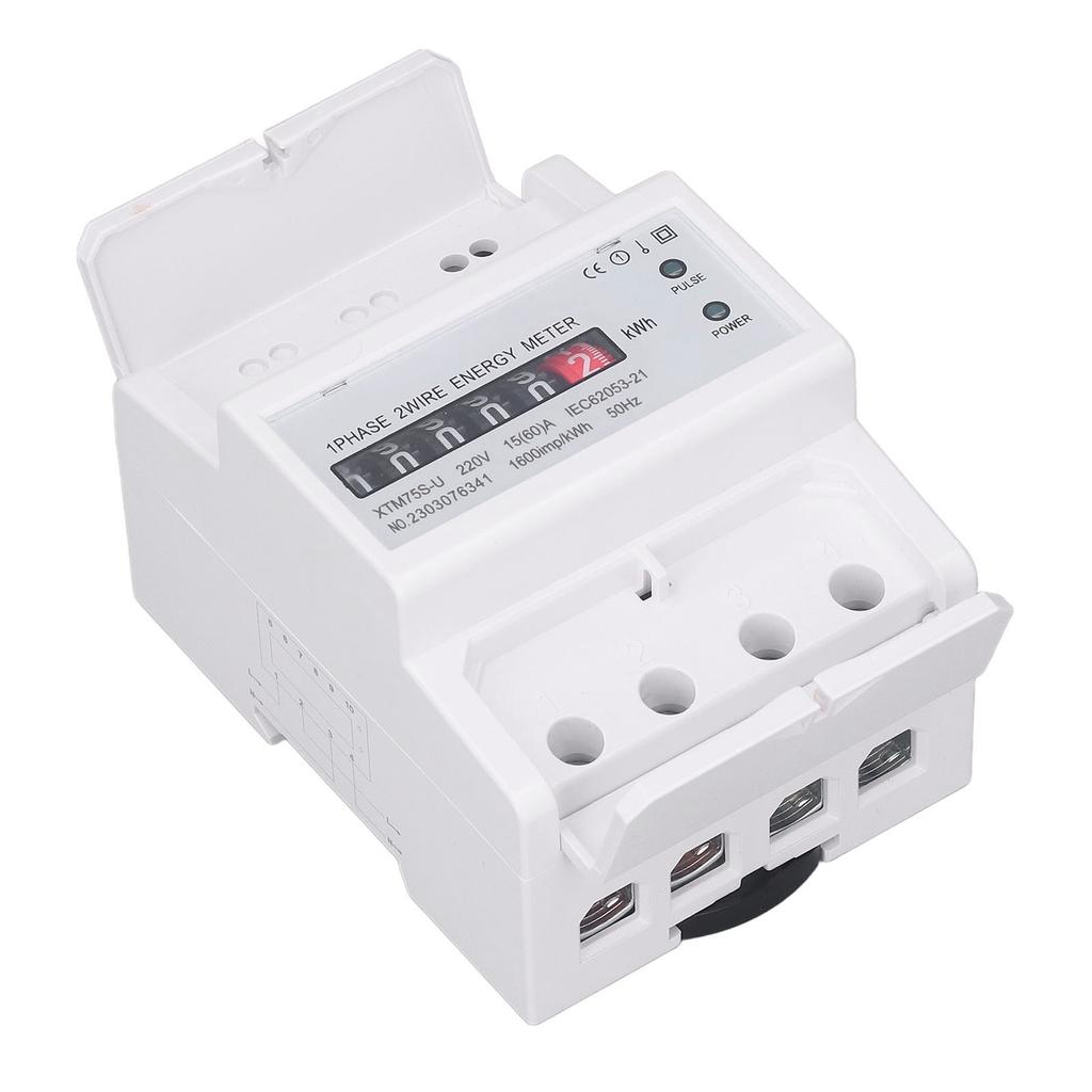 DC220V однофазный счетчик энергии с цифровым дисплеем 4P 35 мм счетчик электроэнергии для монтажа на рельс