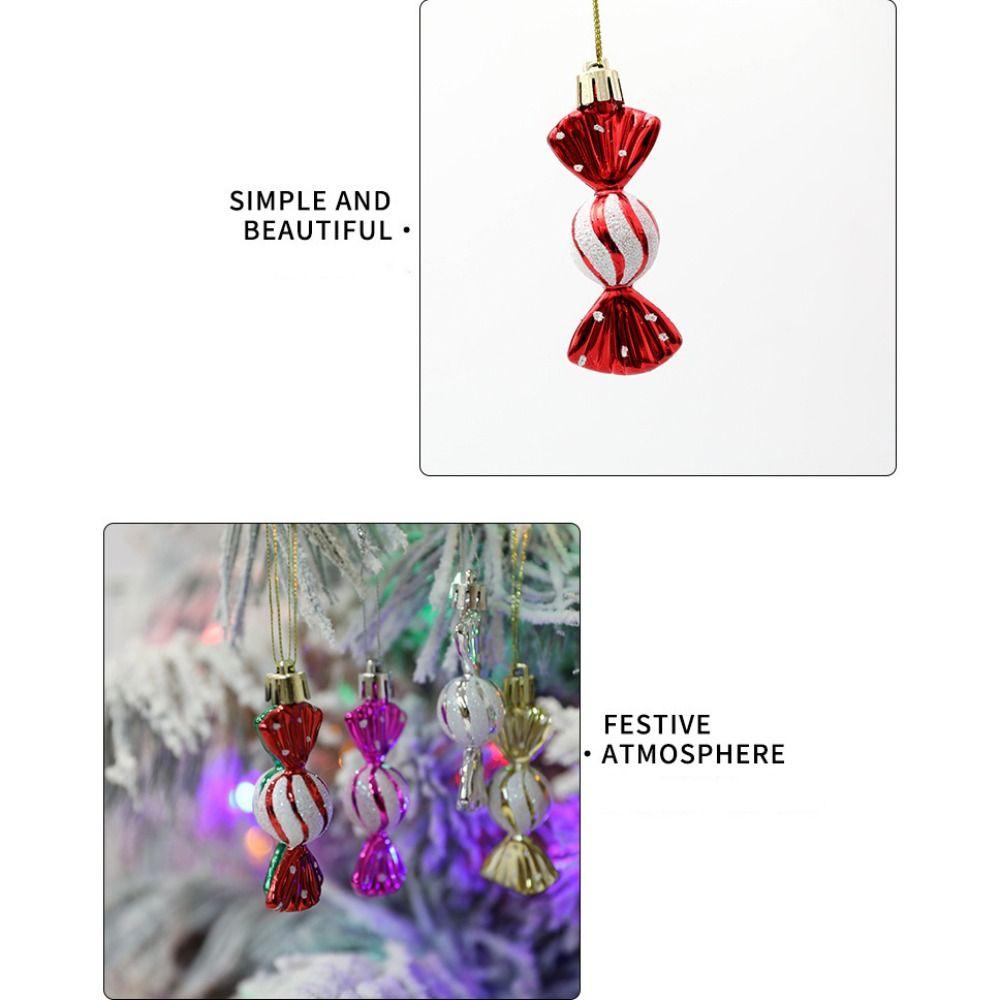 6pcs Multicolor Red Gold Christmas Hanging Decoration Candy Xmas Ornament Ball Xmas Baubles