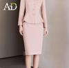 AD Winter Women's High-End Pink Wool Blend Blazer & Pants Set - Elegant Professional Outfit
