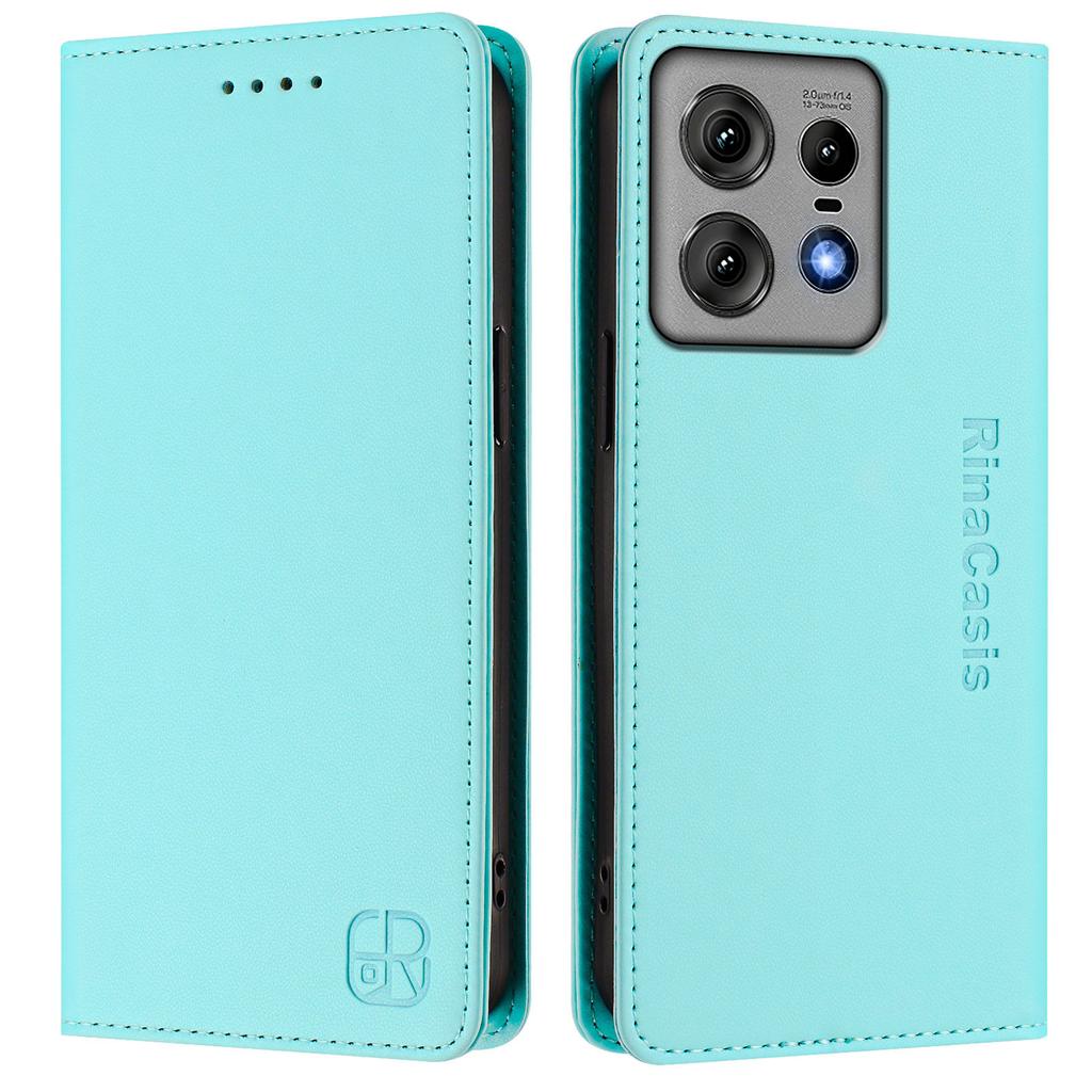 Кожаный чехол для Motorola Edge 50 Pro 5G RINACASIS RC01 Чехол для телефона с RFID-блокировкой, кошельком и подставкой