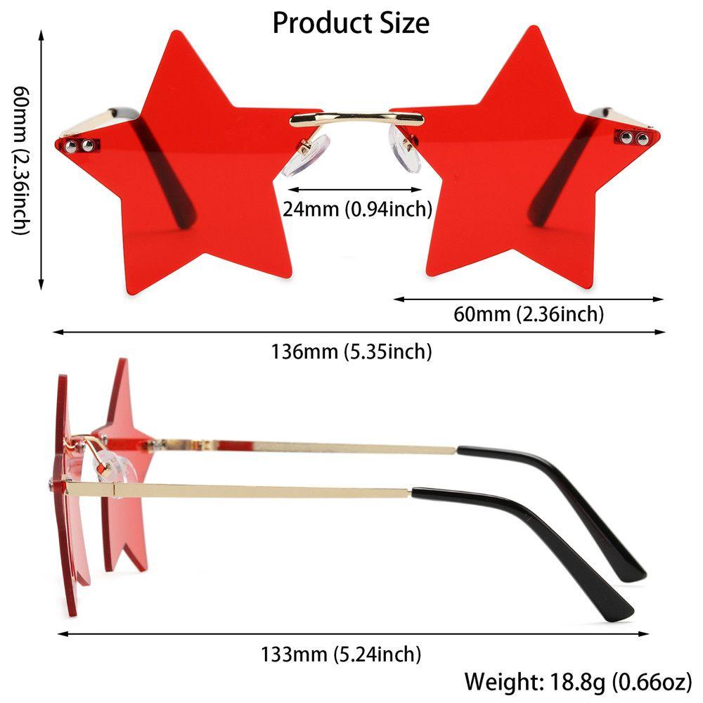 Funny Eyeglasses Pentagram Eyewear Sun Glasses Star Shape Rimless Sunglasses Party Glasses