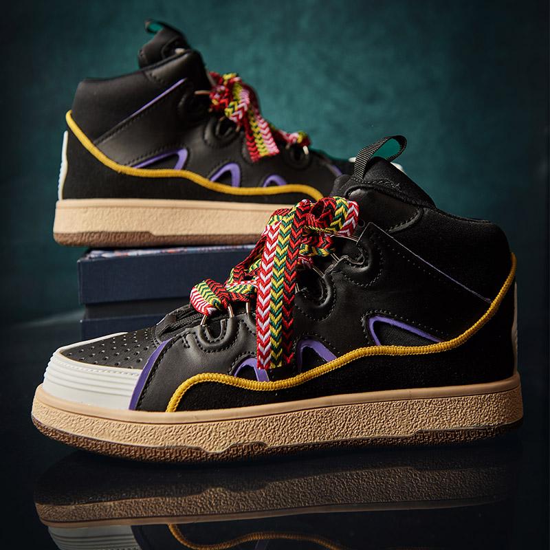 Leopard Mens Running Shoes Street Hiphop Skateboard Shoes Chunky Comfy Soft Casual Sneakers Unisex Tenis Masculino Footwear Male