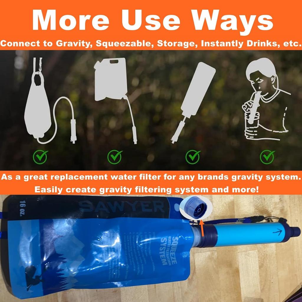 Уличная соломинка для фильтрации питьевой воды, портативный фильтр для воды для подготовки к чрезвычайным ситуациям, оборудование для очистки воды