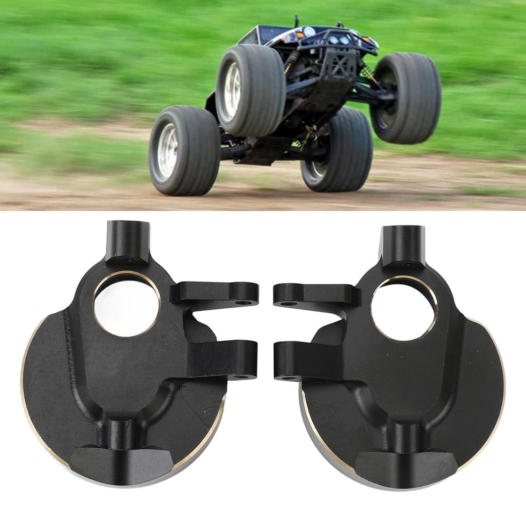 2Pcs RC Steering Knuckles Black Coated Brass Front Steering Knuckles Replacement for Capra SCX10 1/1