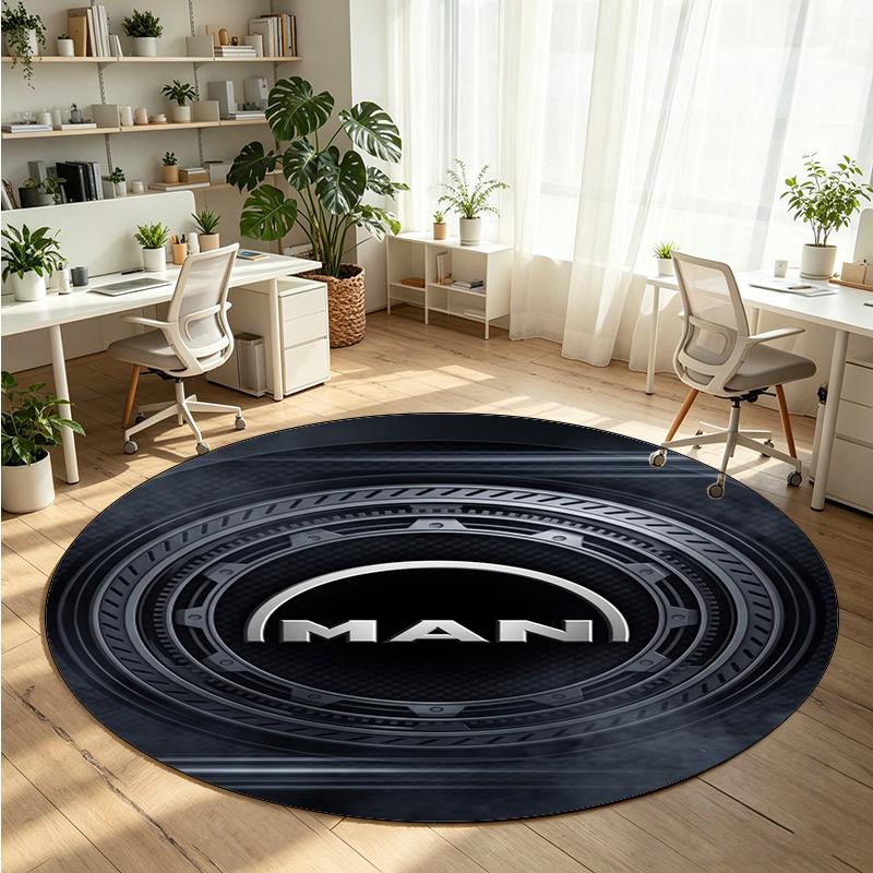 man truck Printed Round Crystal Velvet Rug Soft Non Slip Floor Carpet For Bedroom Holiday Gift
