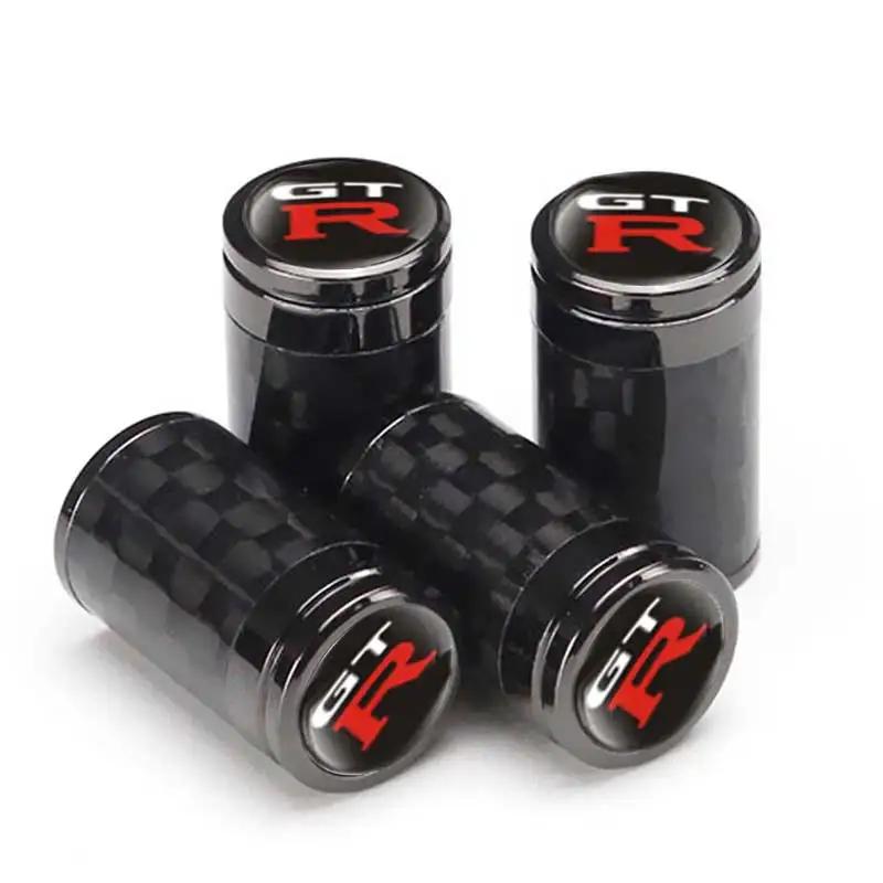 4pcs Carbon Fiber Car Tire Valve Caps for Nissan NISMO 370Z Altima Kicks MARCH NV200 QUEST Patrol Teana Decoration SS33