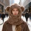 2 в 1 Балаклава Шапка-бини с Маской для Лица На Флисовой Подкладке Зимний Теплый Комплект для Женщин Девочек Лыжи Активный Отдых Холодная Погода