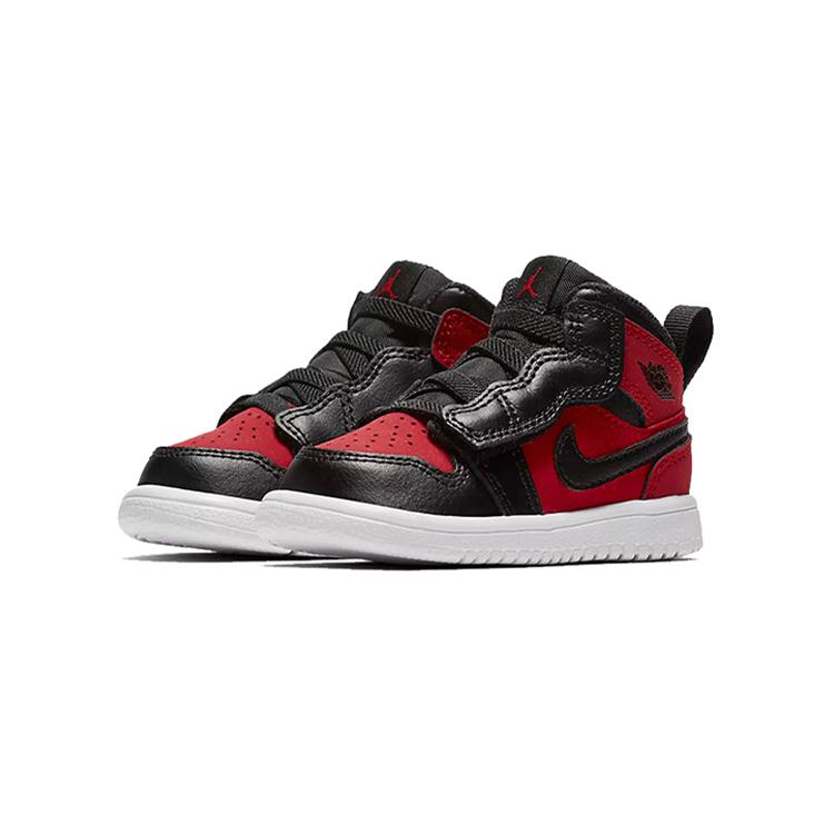 Jordan Детская обувь Air Jordan 1 Mid Alt Mid top Черно-красная для младенцев и малышей AR6352-610