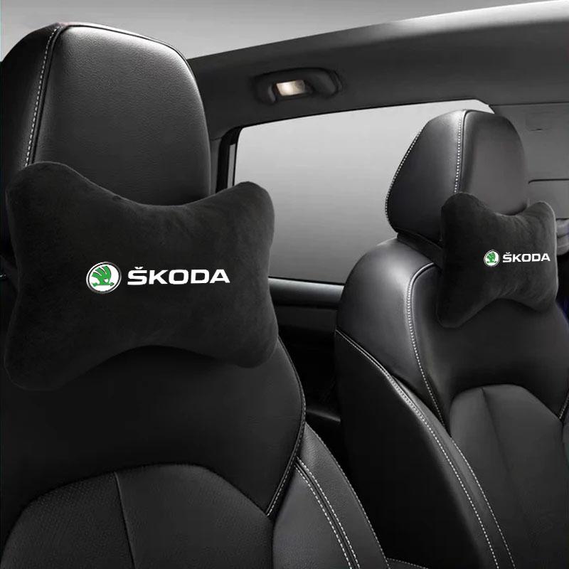 drxhs8 For Skoda Rapid Kodiaq Superb Fabia Octavia A7 Kamiq Yeti Car Headrest Neck Support Seat Soft Neck Pillow Auto Accessories