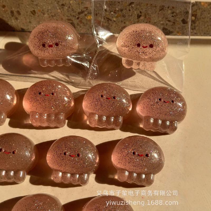 NEW Mochi Taba Squishy Kawaii Mini Cartoon Octopus Soft Sticky Clear Crystal Jellyfish Fidgeting Toy Kids Girl Gift Pendant