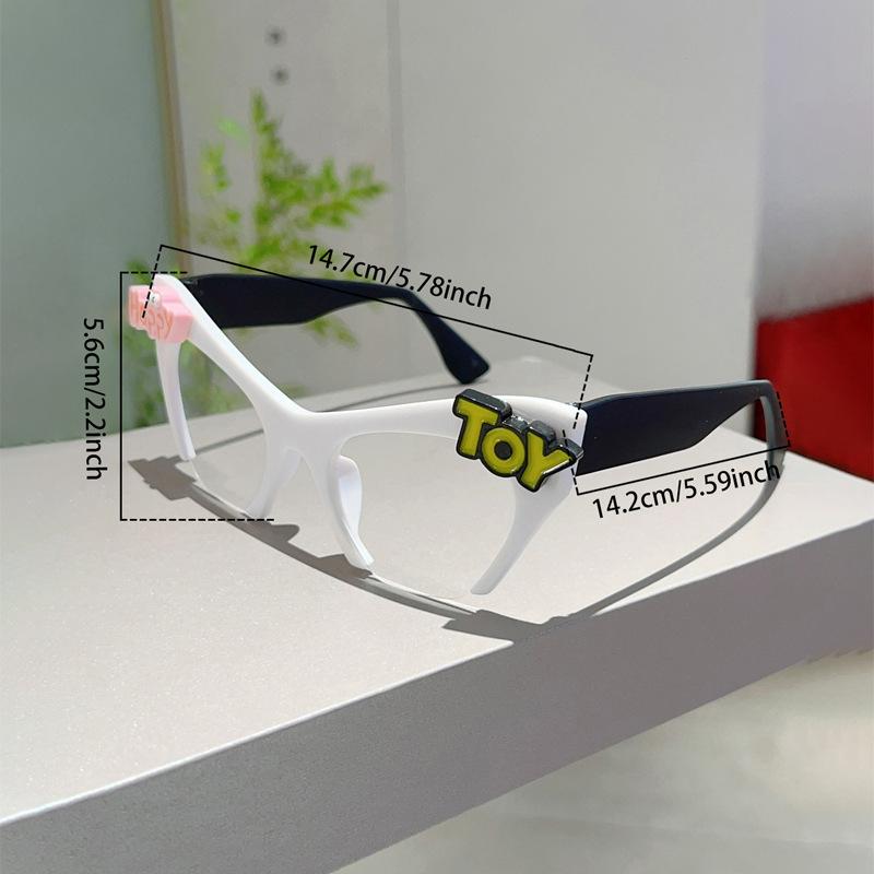 Women Vintage Anti Blue Light Cat Eye Glasses Women Sexy Lady Half Frame Eyewear DIY Cute Decorative Fashion Ball Dress Up Flat Mirror