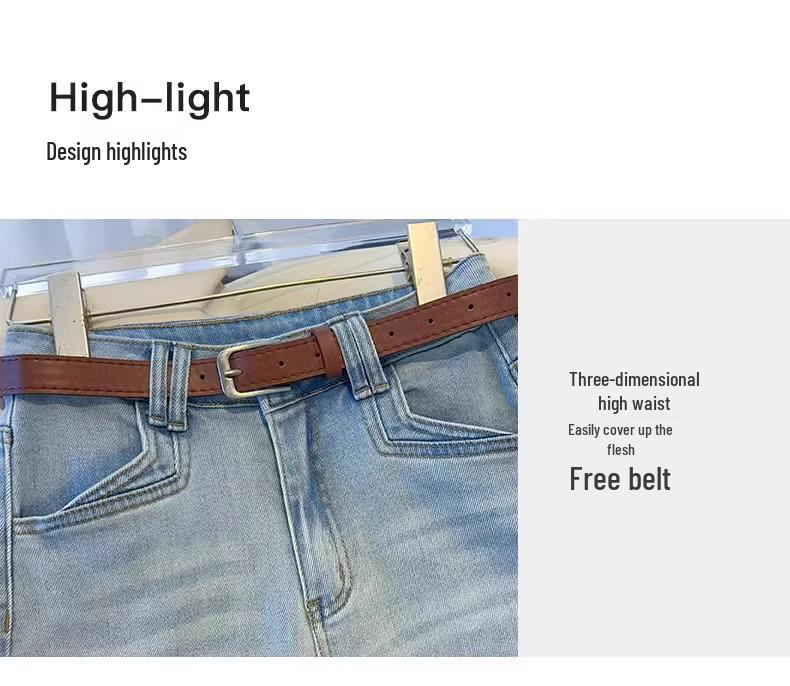Женские легкие джинсы широкого кроя, с драпированным низом, стройнящие, брюки прямого кроя, весна/осень 2025.