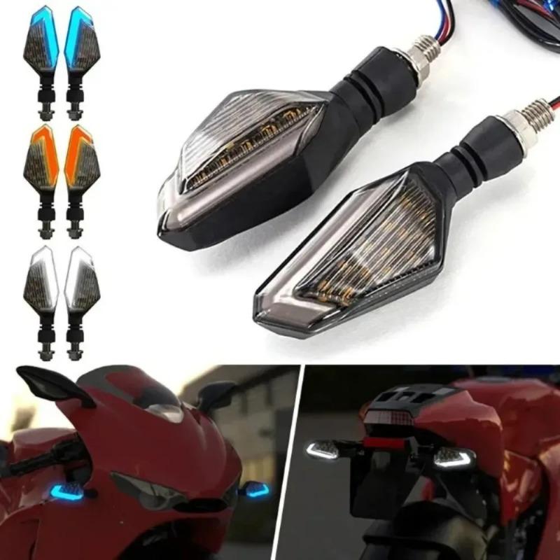 V Shape 22LED Motorcycle Turn Signal Light Dual Color Flashing Indicator Blinker Lamp for Motorbike