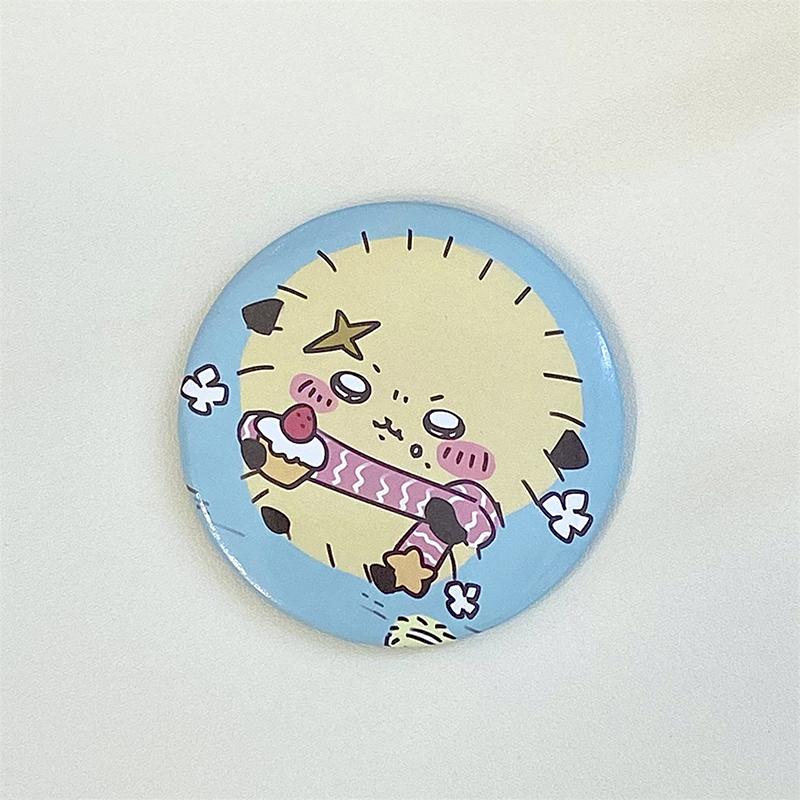 Chiikawa Cartoon Маленькое круглое карманное зеркало для путешествий Портативное зеркало для девочек Мини Милое зеркало для макияжа Красивый косметический инструмент