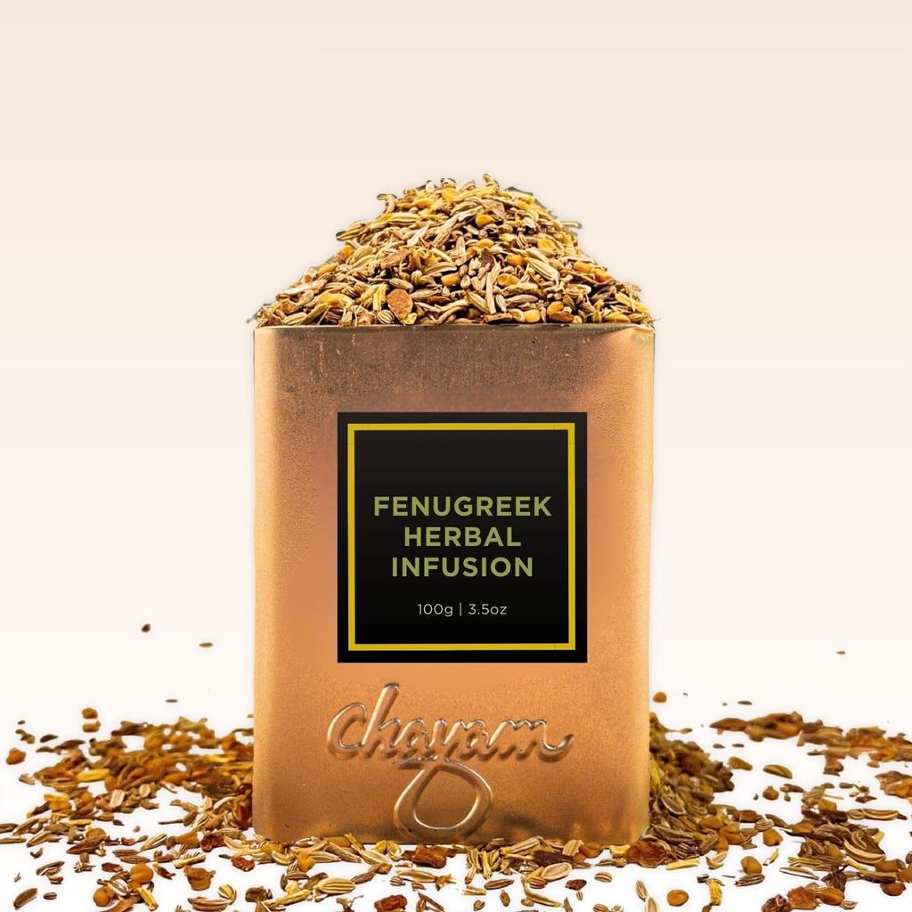 CHAYAM Digestion Aid Infusion with Fenugreek | 100g Caffeine-Free Infusion for Digestion, Gut Health & Lactation Support | Fennel, Cumin, Aj