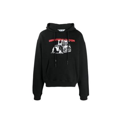 SS21 Dematerialization Logo Print Hoodie Мужские топы Черный OMBB037R21FLE0041025