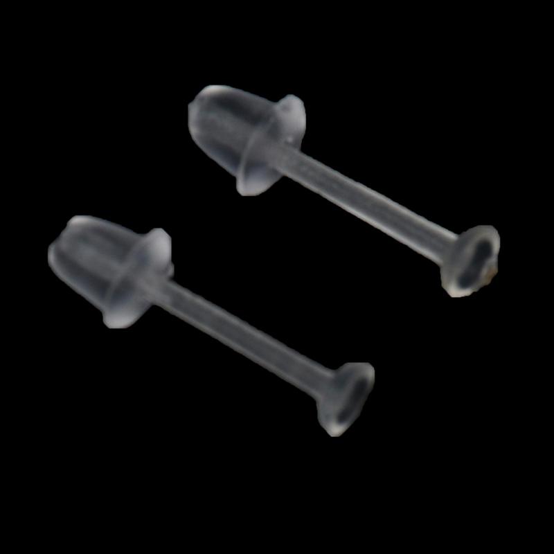 Diy Ear Jewelry Transparent Ear Plug Earring Needle Invisible Plastic Ear Stick Flat Blank Ear Stud Plug