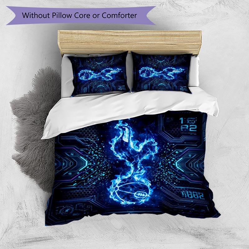 Tottenham Hotspur Pattern Printed 3PCS Bedding Set Soft Skin-Friendly Washable Duvet Cover & Pillowcases Set All Season Bedroom