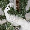 24TE Рождественское украшение Фигурка птицы Искусственные павлины Длинный хвост Натуральные перья для елки Новогодние украшения Сад Дом