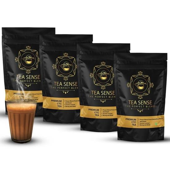 TEA SENSE Premium CTC Chai | 800 G | Assam Chai with Darjeeling Whole Leaves | Rich Flavour & Strong Milk Tea | Chaipatti, Tea Powder