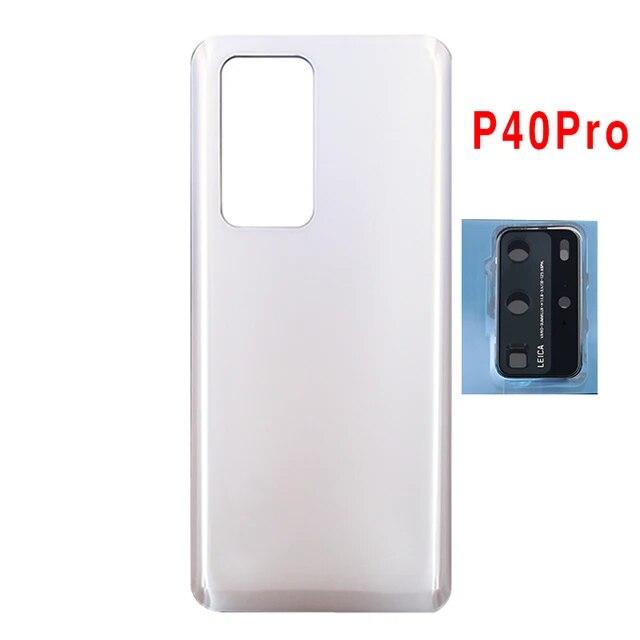 Задняя крышка аккумулятора для Huawei P40, 3D-стеклянная панель, задняя дверь, корпус, рамка камеры, замена объектива