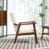 Boucle Seat Mid Century Accent Chair - White