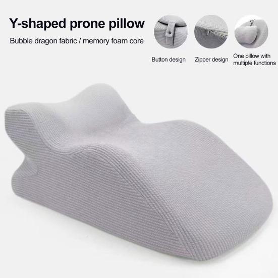 Wedge Prone Pillow Memory Foam Leg Wedge Ergonomic Back Neck Pain Relief Support Cushion with Removable Cover for Sitting Up Lying Reading