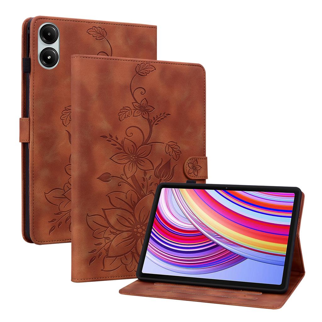 For Redmi Pad 2 Pro 12.1 2025 Cover 3D Lily Flower Back TPU Foldable Stand Tablet Cover for Redmi Pad Pro 12.1 Inch 2024 Case