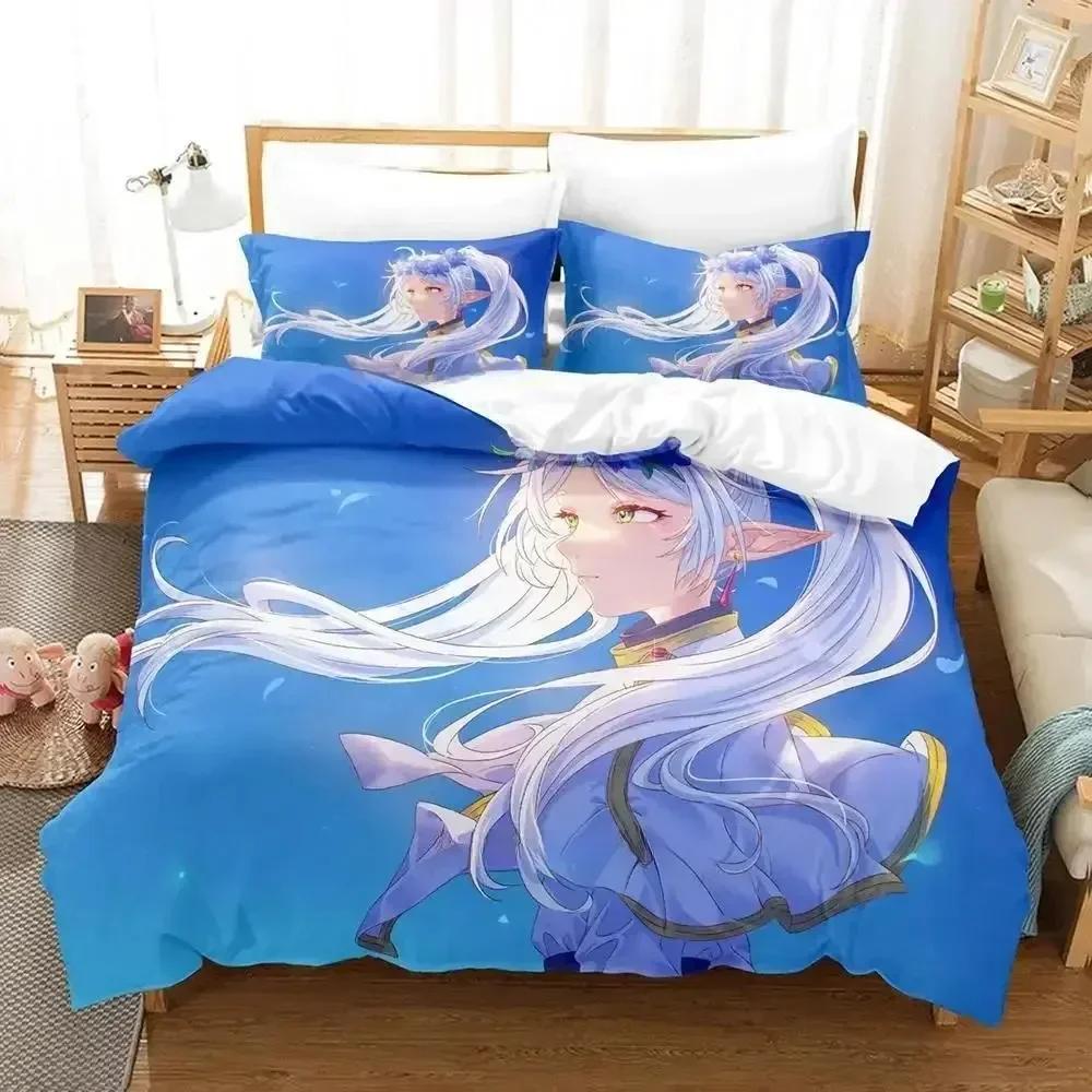 3D Печать Аниме Новая Фрирен Принтованный Комплект для Кровати Пододеяльник Наволочка Постельный Комплект Постельное Белье Простыня Пододеяльник Полный Размер Королева Кинг